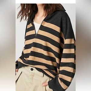 Free People oversized striped sweater.